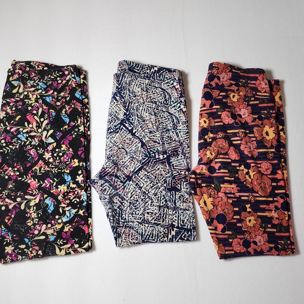 Lularoe Disney Minnie Mouse Floral Leggings Set